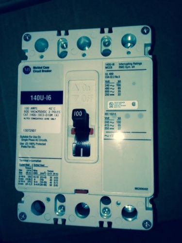 Allen bradley 140u-i6 molded case circuit breaker 100 amps 140u-i6c3-di0m (a) for sale