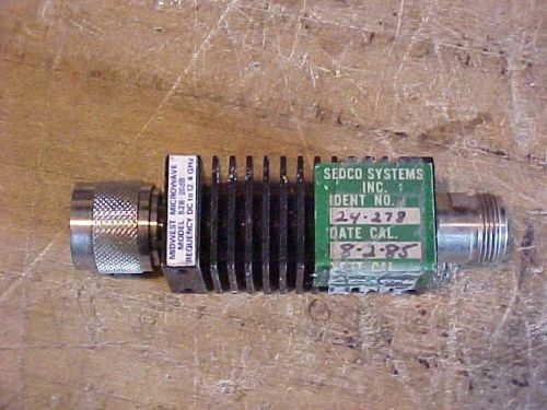 ATTENUATOR BY MIDWEST MICROWAVE M# 528.DC 12.4GHZ 20DB
