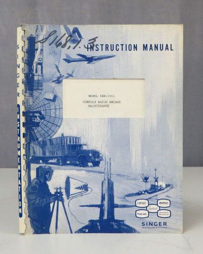Singer Gertsch Model CRB-1911 Complex Ratio Bridge Maintenance Manual