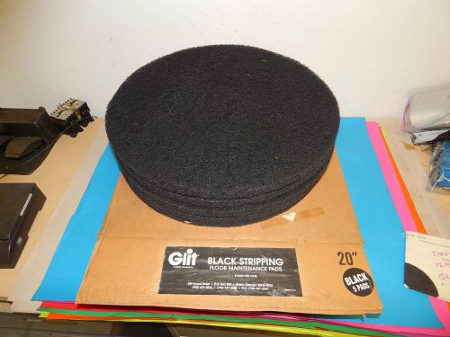 Glit Black stripping floor maintenance pads 20&#034; inches 1 case (5 pads)