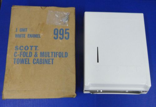 NOS Vtg 1970 SCOTT C-Fold Multifold Paper Towel Dispenser Holder White Enamel