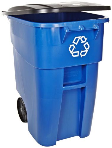 Rubbermaid Commercial 50-Gallon Recycling Bin Rollout Durable New