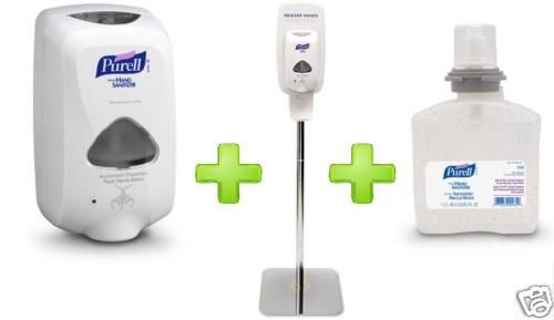Purell(chrome stand +touch free dispenser + gel refill) for sale