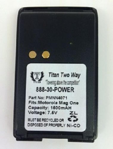 Motorola PMNN4071 replacement battery by Titan, Mag-One, BPR40.18 Month Warranty