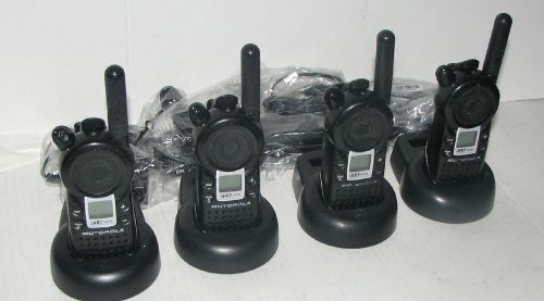 4 motorola cls1410 uhf 2-way radios with drop-in chargers : very good condition for sale