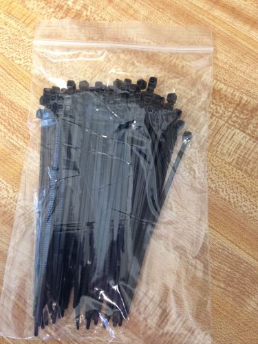 100  4&#034; black wire cable zip ties nylon tie wraps new 18 lb for sale