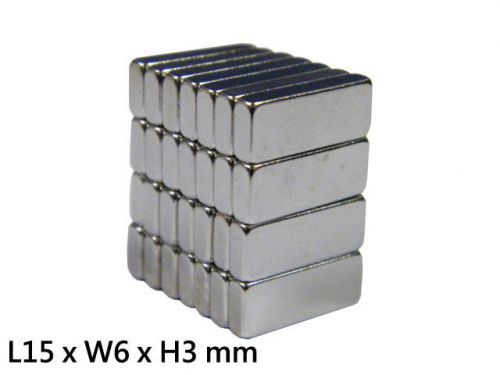 2 pcs Super Strong Neodymium Rare Earth Magnet N38 Nickel Coating H15 x L6 x H3