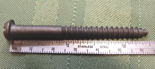 Vintage lot 115 count  black #12 2.50&#034; 2 1/2&#034; slot round head wood screws for sale