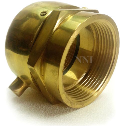 Fire hydrant swivel adapter (open snoot) 2 1/2 &#034; (f)nst x 2 1/2 &#034;(f)npt- polished brass for sale