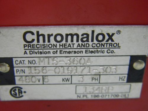 CHROMALOX HEATING MTS-360A 480V 3 PHASE 7KW APPX. 2 3/4&#034;  17&#034; Element, New