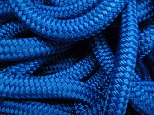 5/8 double braid~yacht braid nylon rope. 32 ft.hank. blue. iso certified mfg. for sale