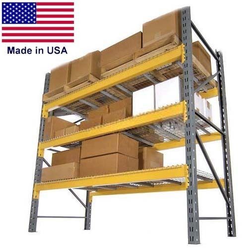 Industrial double slotted pallet rack starter 9 x 3 1/2 x 16 ft - 24,957 lbs cap for sale