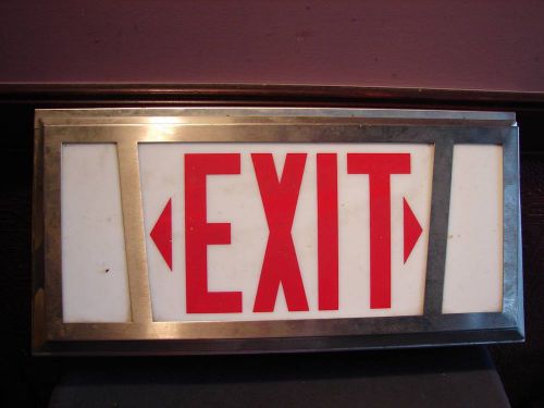Vintage Art Deco Hinged Top Exit Light Door Sign Hotel Bar Store Movie Theater