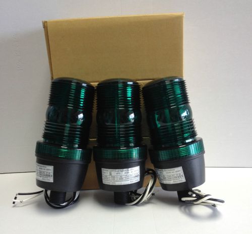 Lot of 3 brand new green warning strobe light/visual signaling appiance for sale