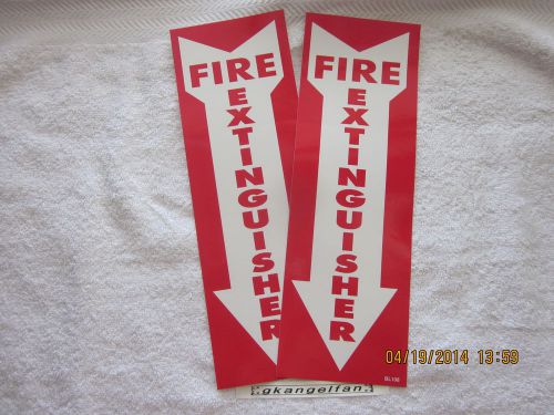 (LOT OF 2) SELF-ADHESIVE VINYL &#034;FIRE EXTINGUISHER ARROW&#034; SIGN&#039;S...4&#034; X 12&#034; NEW