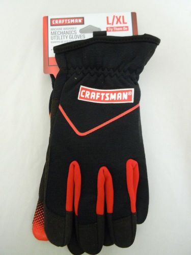 Mechanic&#039;s Gloves Spandex/Synthetic Double Layer Black/Red Me  LG/XL Craftsman