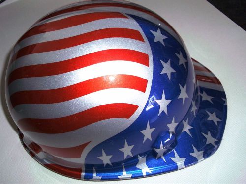 Patriotic hard hat, red/white/blue stars &amp; strips 9/11 for sale