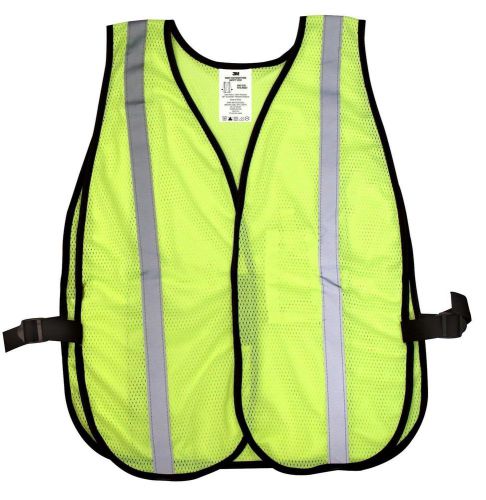 3M Day Night Time Safety Vest Bright Yellow Reflective Silver Stripe Lightweight