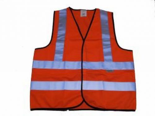 Orange reflective safety vest, non-mesh type with 3m strips, 47&#034; m-size for sale