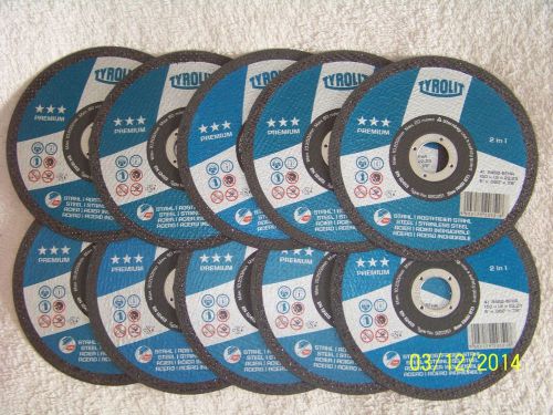 Lot of 10...  1/16th x 7/8 x 6 inch  2 in 1 premium tryolit cutoff wheels for sale