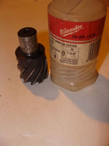 MILWAUKEE 49-59-1375 1-3/8&#034; X 1&#034; ANNULAR CUTTER USED FREE SHIP IN USA