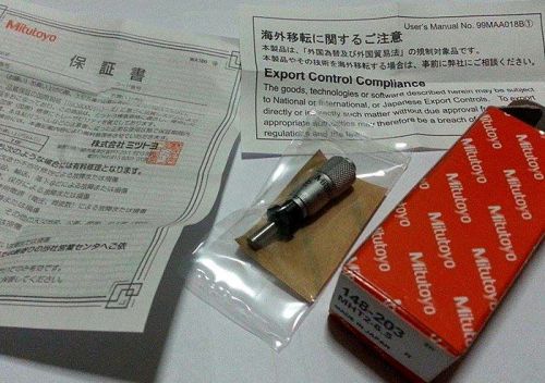 Mitutoyo 148-203 Micrometer Head, 0-6.5mm .01mm, Clamp Nut Mint Pack