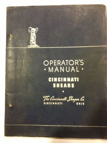 Cincinnati 25 Series Shear Manual