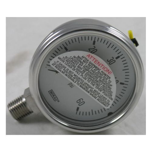 Wika t232.54 pressure gauge, 0-60 psi, 2.5&#034; dial w/ 1/4&#034; npt bottom mount, dry for sale
