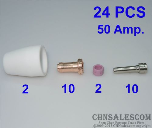 24 pcs pt-31xl plasma cutter torch consumabes tip 20861 electrode 20862 50amp. for sale