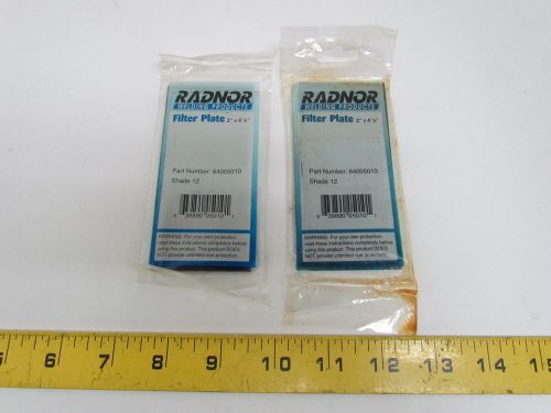 Radnor 64005010 Shade 12 Hardened Glass Filter Plate Welding Lens 2x4-1/4&#034; 2pcs
