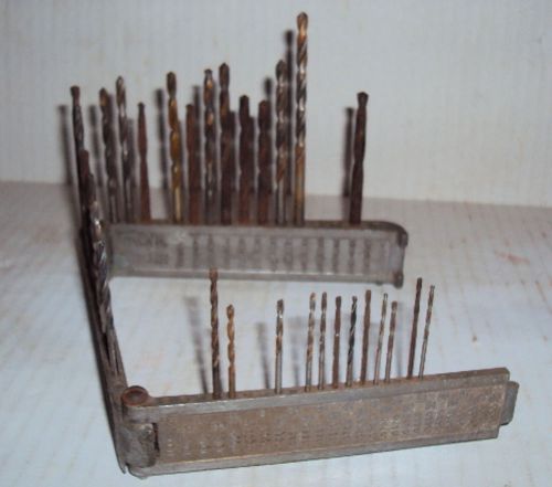 Antique fold out steel Acorn Line drill index w/33 drills
