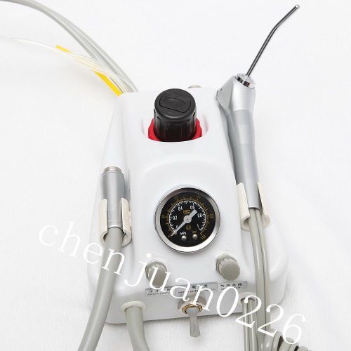 Portable Dental Turbine Unit 4 Hole works Air Compressor + Triple Water Syringe