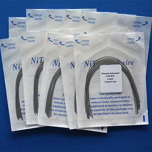 New Dental Orthodontics Thermal Activated Niti Rectangular Rect Arch Wire 10Pack