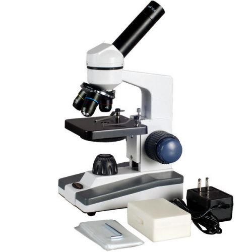 400x biological science student microscope + prepared &amp; blank slides for sale