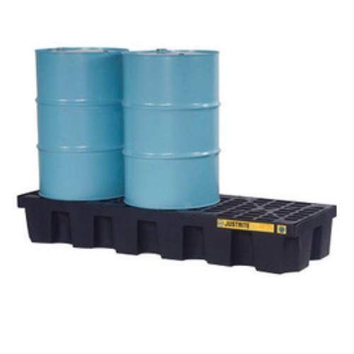 Justrite Black 3 Drum EcoPolyBlend Spill Control Pallet.