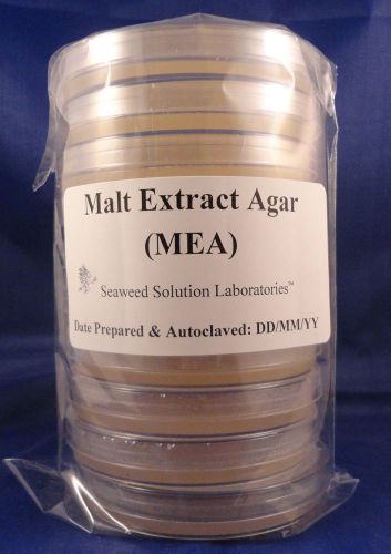 Malt Extract Agar (MEA)   10, 100mm x 15mm Sterile Plates- Great For Mushrooms!