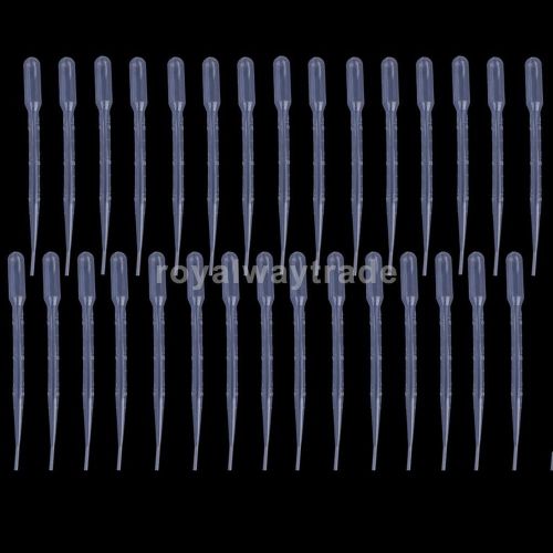 30Pcs Plastic Graduated 3ML Eye Droppers Reusable Transfer Pipettes Pipets