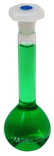 25ml volumetric glass flask with shatterproof plastic stopper for sale