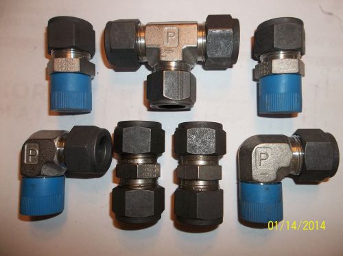 Parker-cpi  (j)  5/8 x 5/8 - 316- ss - tee - adaptors - couplings 7  pcs for sale