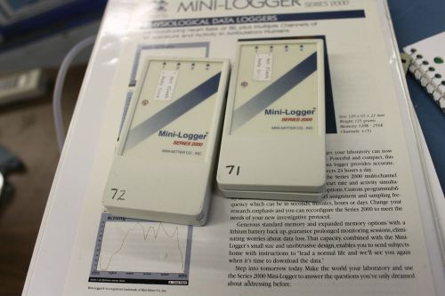 MINI MITTER MINI-LOGGER 2000 SERIES PHYSIOLOGICAL DATA LOGGER W/MANUAL