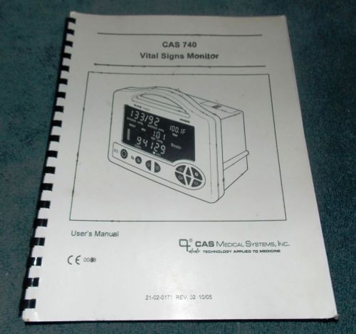 CAS 740 Vital Signs Monitor Manual - COMPLETE 145 Pages - Casmed