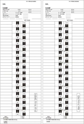 Time Card Acroprint 125 Monthly Double Sided Timecard 100382 Box of 1000
