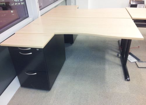 Konig and Neurath wave office desk/office table with wave Metal Pedestal cabinet