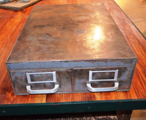 Reclaimed Vintage Industrial 2 Drawer Card File Cabinet. From PR. Mallory, In.