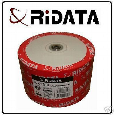 200 RIDATA CD-R WHITE INKJET PRINTABLE, 52X