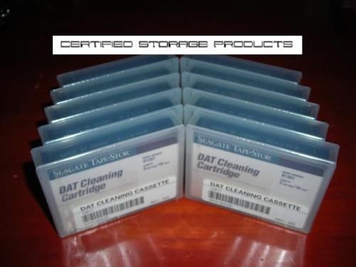 NEW 10 PACK SEAGATE TapeStor DAT 4mm Cleaning Tapes LOT Factory Sealed