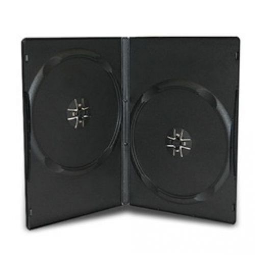 100 slim black double dvd cases 9mm for sale