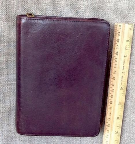 Vintage Full Grain Nappa Leather Franklin Quest Compact Planner Made in USA