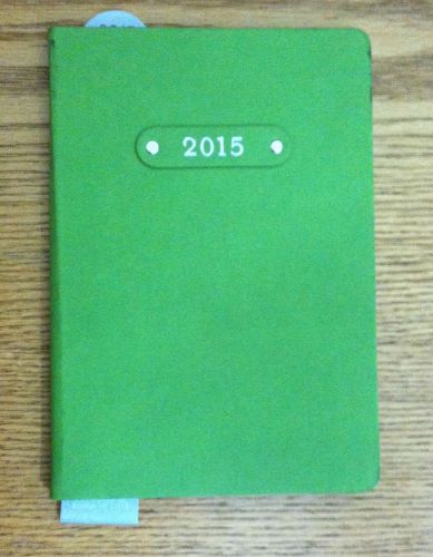 Eccolo 2015 Weekly Planner. green, hard leatherette. 5 3/4 x 8 1/4&#034;