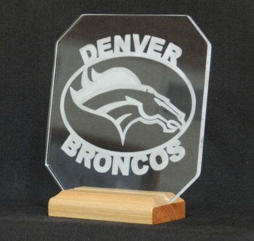 Denver Broncos Engraved Acrylic Plaque - Denver Broncos NFL Logo FREE SHIPPING